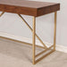 Halstein Light Walnut/Gold Desk - U&U Home Budget Furniture (Carteret, NJ)