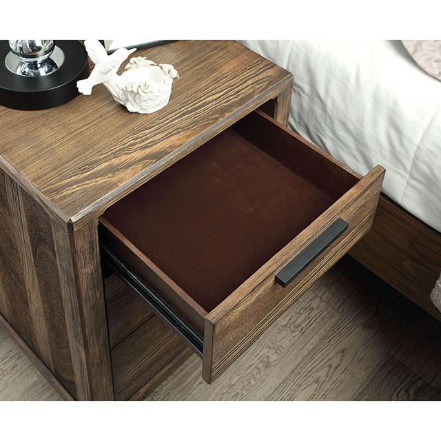Hankinson Rustic Natural Tone Night Stand - U&U Home Budget Furniture (Carteret, NJ)