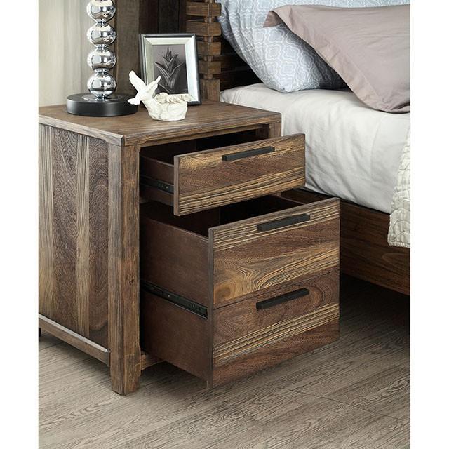 Hankinson Rustic Natural Tone Night Stand - U&U Home Budget Furniture (Carteret, NJ)