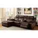 Hardy Brown Sectional w/ Console, Brown - U&U Home Budget Furniture (Carteret, NJ)