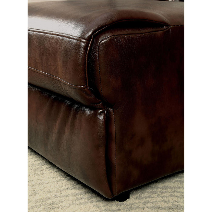 Hardy Brown Sectional w/ Console, Brown - U&U Home Budget Furniture (Carteret, NJ)