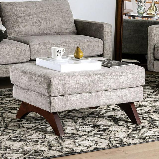 Harlech Gray Ottoman - U&U Home Budget Furniture (Carteret, NJ)