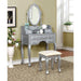 Harriet Silver Vanity w/ Stool - U&U Home Budget Furniture (Carteret, NJ)