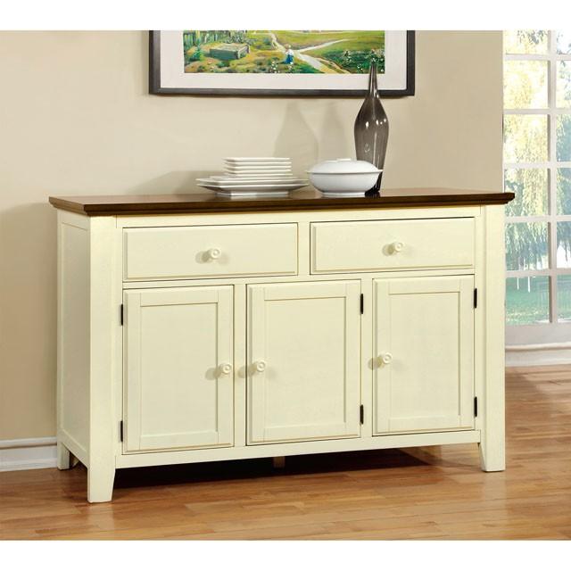 HARRISBURG Vintage White/Dark Oak Server - U&U Home Budget Furniture (Carteret, NJ)