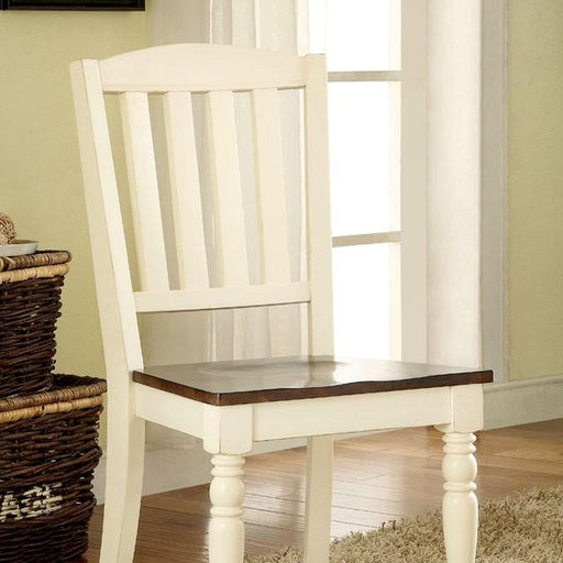 HARRISBURG Vintage White/Dark Oak Side Chair (2/CTN) - U&U Home Budget Furniture (Carteret, NJ)
