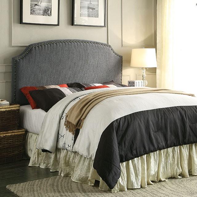 HASSELT King Size H/B, Gray -K/D Leg - U&U Home Budget Furniture (Carteret, NJ)