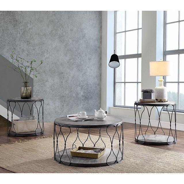 Hawdon Gray End Table - U&U Home Budget Furniture (Carteret, NJ)