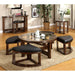 Crystal Cove II Dark Walnut Round Coffee Table w/ 4 Stools - U&U Home Budget Furniture (Carteret, NJ)