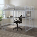 Cybill Full Loft Bed White, Silver, & Black - U&U Home Budget Furniture (Carteret, NJ)