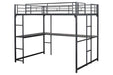 Cybill Full Loft Bed White, Silver, & Black - U&U Home Budget Furniture (Carteret, NJ)