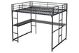 Cybill Full Loft Bed White, Silver, & Black - U&U Home Budget Furniture (Carteret, NJ)