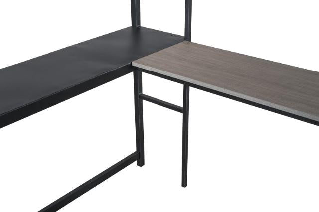 Cybill Full Loft Bed White, Silver, & Black - U&U Home Budget Furniture (Carteret, NJ)