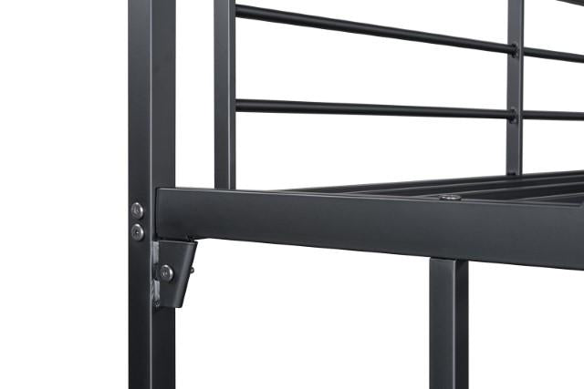 Cybill Full Loft Bed White, Silver, & Black - U&U Home Budget Furniture (Carteret, NJ)