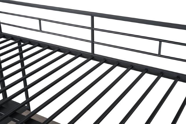 Cybill Full Loft Bed White, Silver, & Black - U&U Home Budget Furniture (Carteret, NJ)