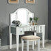 Cyndi White Vanity w/ Stool - U&U Home Budget Furniture (Carteret, NJ)