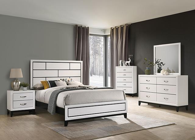 Errico Bed Grey & White - U&U Home Budget Furniture (Carteret, NJ)