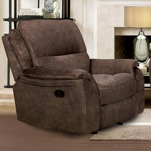 HENRICUS Glider Recliner, Dark Brown - U&U Home Budget Furniture (Carteret, NJ)