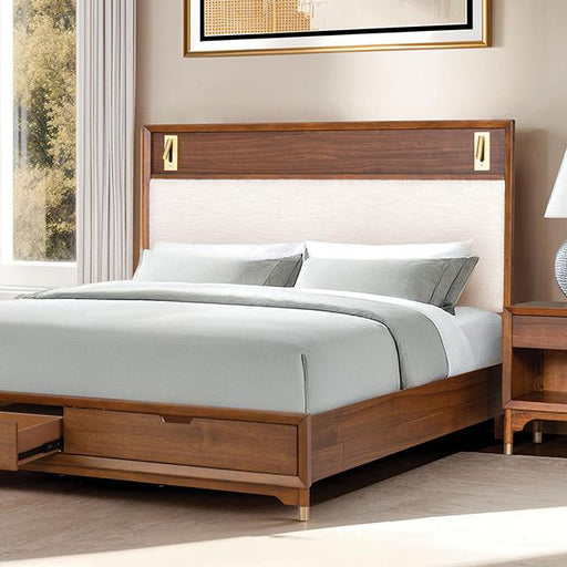 Hepburne E.King & Queen Bed With Storage & Without Storage - U&U Home Budget Furniture (Carteret, NJ)
