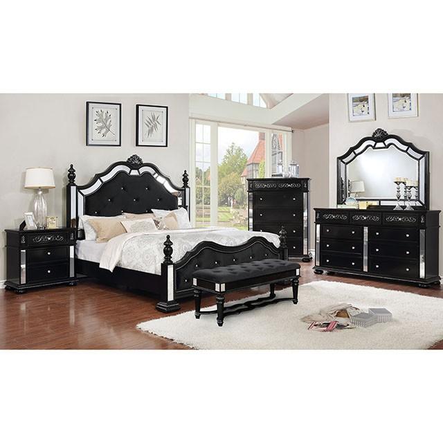 Azha Black Bench - U&U Home Budget Furniture (Carteret, NJ)