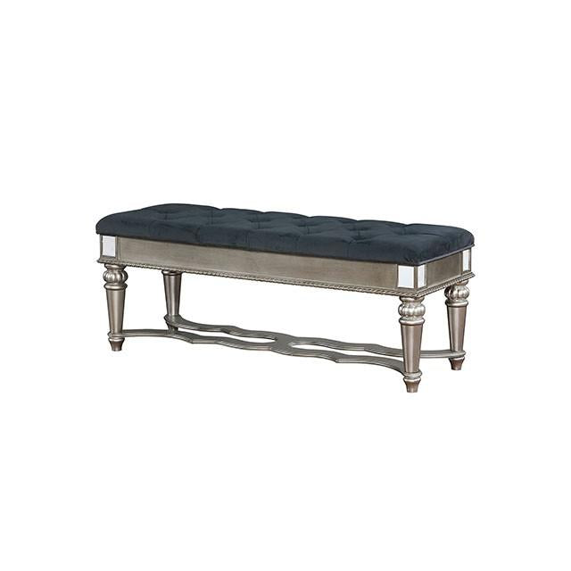 Azha Silver/Gray Bench - U&U Home Budget Furniture (Carteret, NJ)