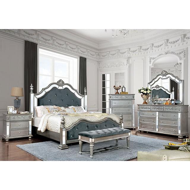 Azha Silver/Gray Bench - U&U Home Budget Furniture (Carteret, NJ)