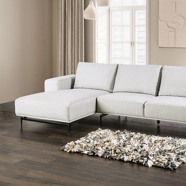 Baerum Sectional, Left & Right Chaise Beige & Gray - U&U Home Budget Furniture (Carteret, NJ)