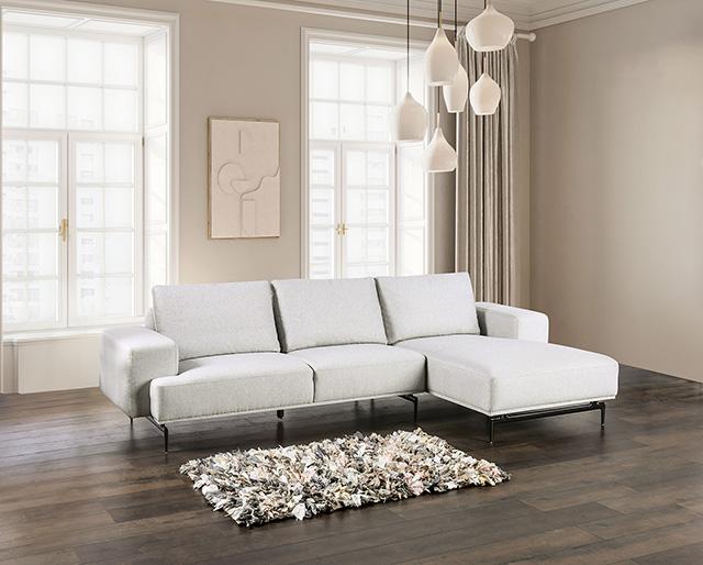 Baerum Sectional, Left & Right Chaise Beige & Gray - U&U Home Budget Furniture (Carteret, NJ)