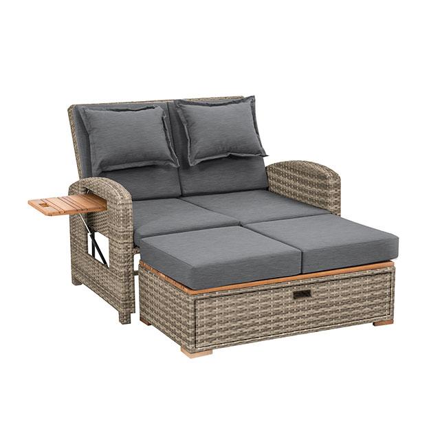 Bahia Tobago Reclining Chaise Lounge Brown & Gray - U&U Home Budget Furniture (Carteret, NJ)