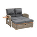 Bahia Tobago Reclining Chaise Lounge Brown & Gray - U&U Home Budget Furniture (Carteret, NJ)