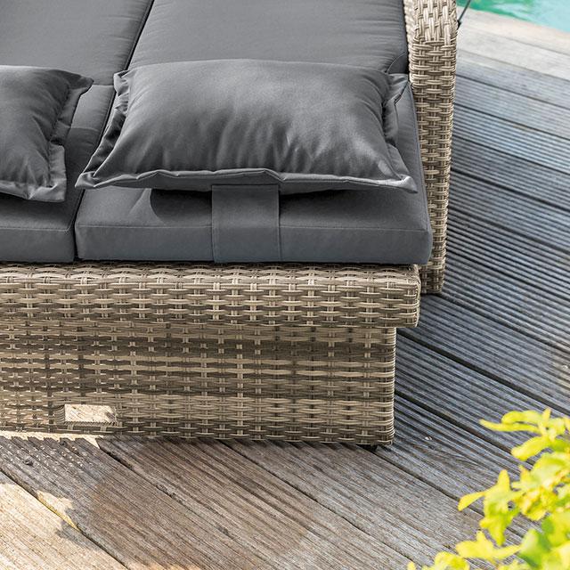 Bahia Tobago Reclining Chaise Lounge Brown & Gray - U&U Home Budget Furniture (Carteret, NJ)