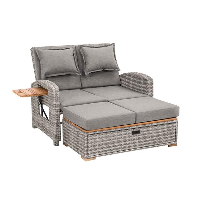 Bahia Tobago Reclining Chaise Lounge Brown & Gray - U&U Home Budget Furniture (Carteret, NJ)