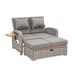 Bahia Tobago Reclining Chaise Lounge Brown & Gray - U&U Home Budget Furniture (Carteret, NJ)