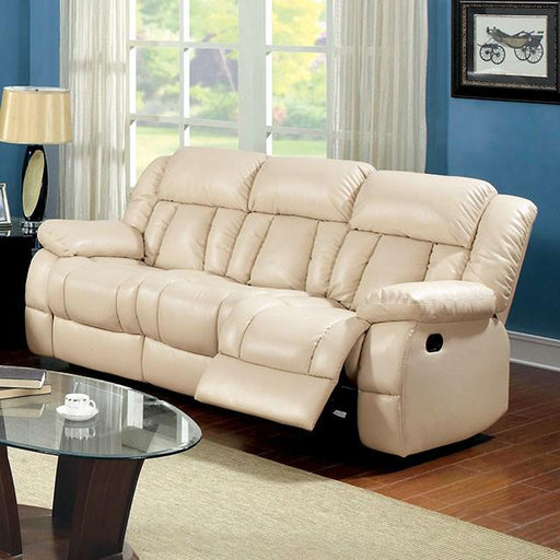 Barbado Ivory Sofa w/ 2 Recliners - U&U Home Budget Furniture (Carteret, NJ)