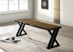 BARBARY Bench, Black/Dark Oak - U&U Home Budget Furniture (Carteret, NJ)