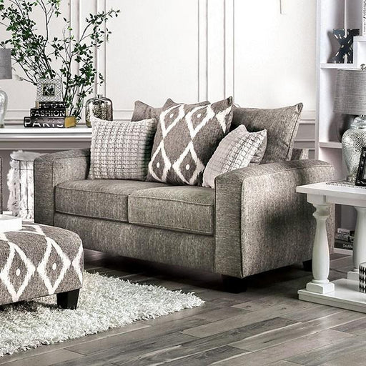Basie Gray Love Seat - U&U Home Budget Furniture (Carteret, NJ)