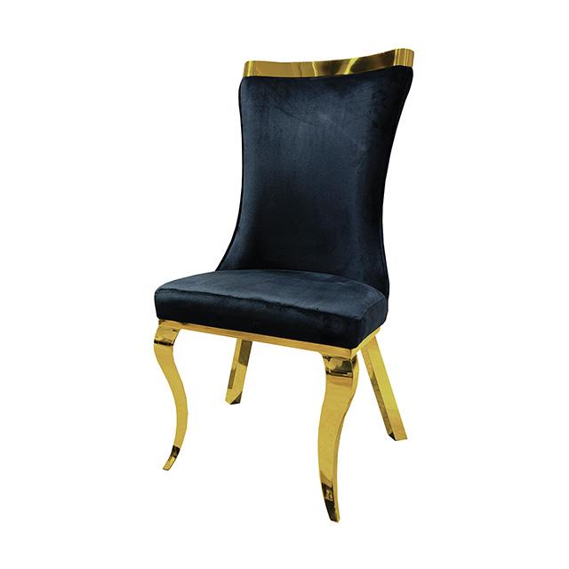 Basilicata Gold Chair (2/CTN) White, Gray, & Black - U&U Home Budget Furniture (Carteret, NJ)