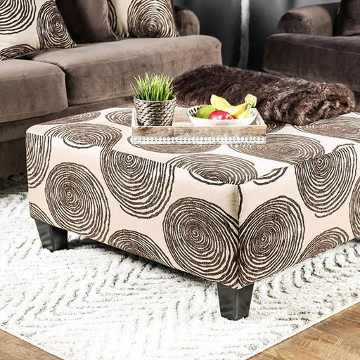 Bonaventura Brown Ottoman - U&U Home Budget Furniture (Carteret, NJ)