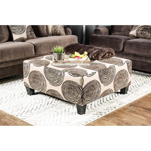 Bonaventura Brown Ottoman - U&U Home Budget Furniture (Carteret, NJ)