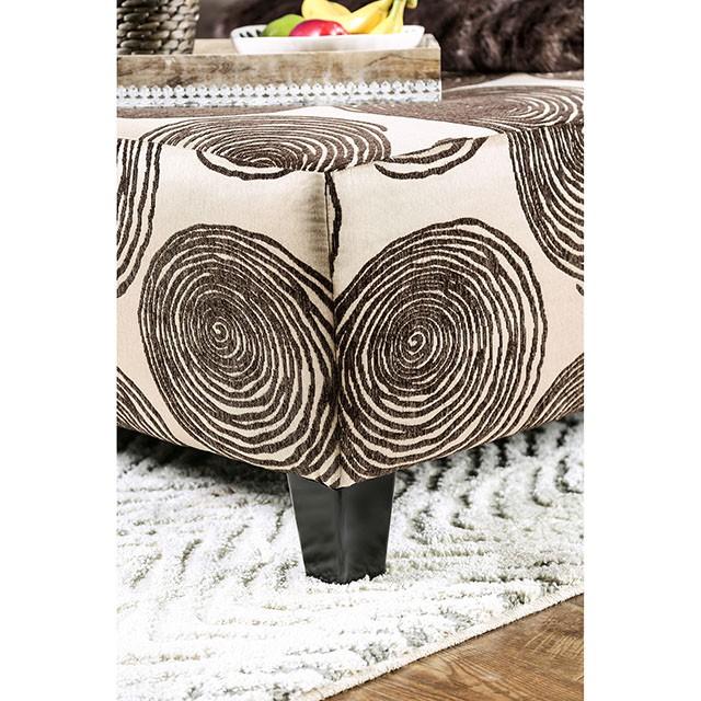 Bonaventura Brown Ottoman - U&U Home Budget Furniture (Carteret, NJ)