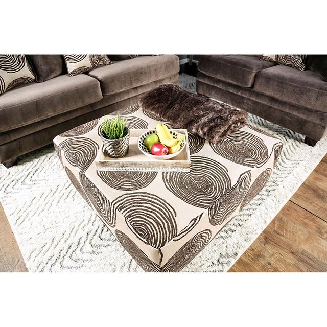 Bonaventura Brown Ottoman - U&U Home Budget Furniture (Carteret, NJ)