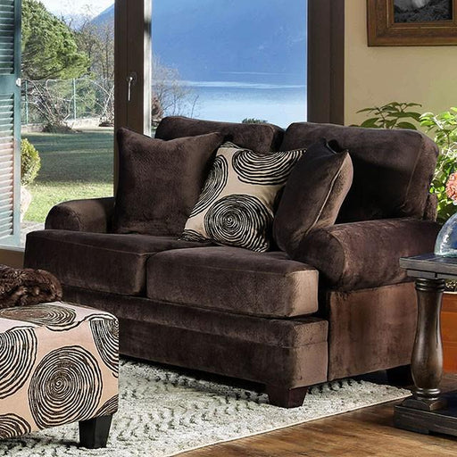 Bonaventura Brown Love Seat - U&U Home Budget Furniture (Carteret, NJ)