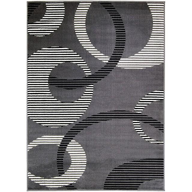 Blitar Brown Black, Brown Cream, & Gray 5' X 7' Area Rug - U&U Home Budget Furniture (Carteret, NJ)