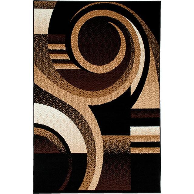 Blitar Brown Black, Brown Cream, & Gray 5' X 7' Area Rug - U&U Home Budget Furniture (Carteret, NJ)