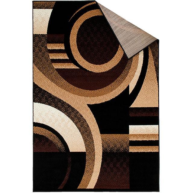 Blitar Brown Black, Brown Cream, & Gray 5' X 7' Area Rug - U&U Home Budget Furniture (Carteret, NJ)