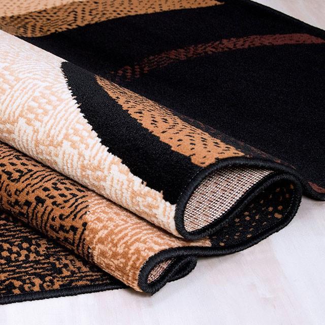 Blitar Brown Black, Brown Cream, & Gray 5' X 7' Area Rug - U&U Home Budget Furniture (Carteret, NJ)