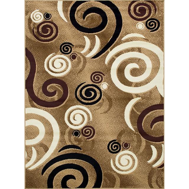Blitar Brown Black, Brown Cream, & Gray 5' X 7' Area Rug - U&U Home Budget Furniture (Carteret, NJ)
