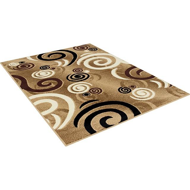 Blitar Brown Black, Brown Cream, & Gray 5' X 7' Area Rug - U&U Home Budget Furniture (Carteret, NJ)