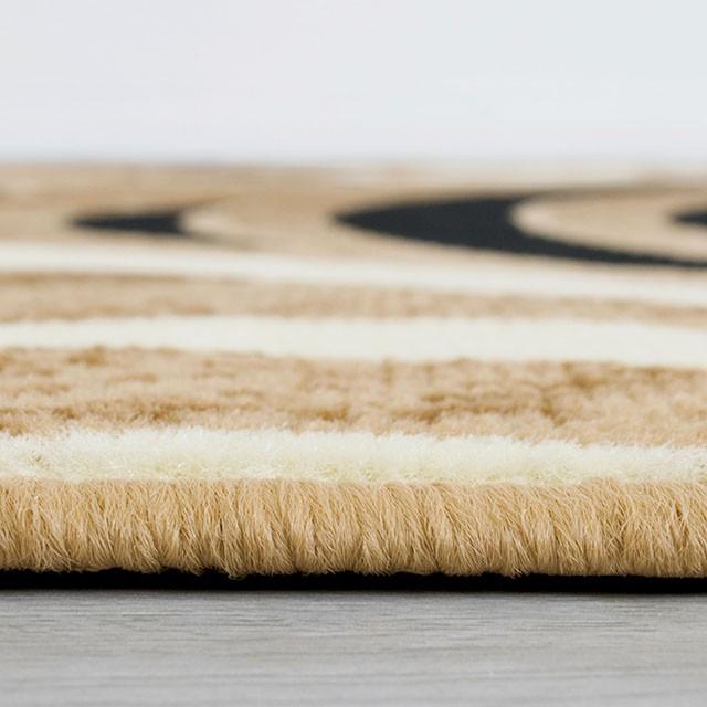 Blitar Brown Black, Brown Cream, & Gray 5' X 7' Area Rug - U&U Home Budget Furniture (Carteret, NJ)