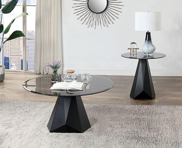 BISHOP End Table, Black/Gray - U&U Home Budget Furniture (Carteret, NJ)