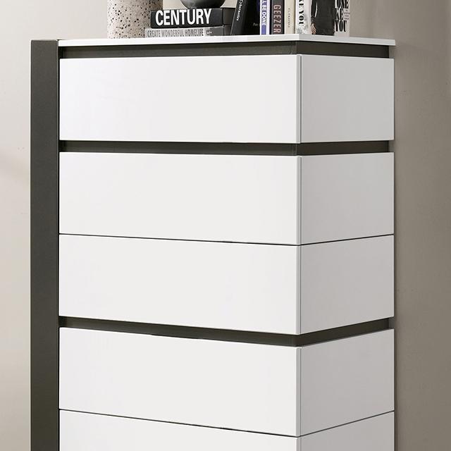 BIRSFELDEN Chest, White - U&U Home Budget Furniture (Carteret, NJ)